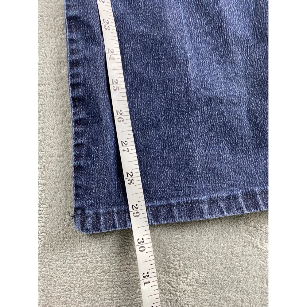 Lee Womens Relaxed Fit Straight Leg Jeans Dark Indigo Blue Stretch Size 12M